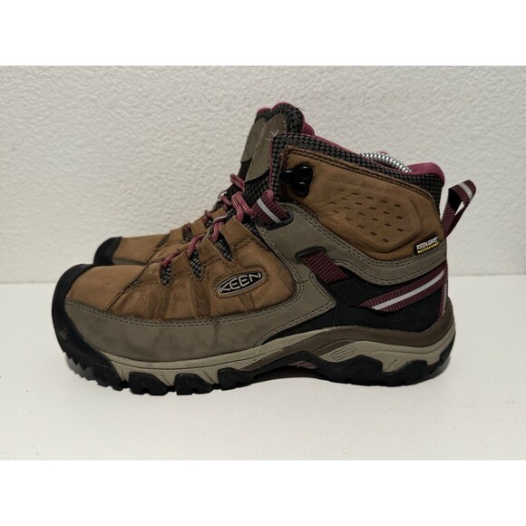 KEEN Womens Targhee III Hiking Boots Sz 8.5 Brown Mid Waterproof Vibram Sole - Picture 1 of 14